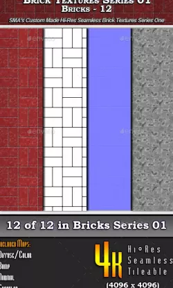 Hi-Res Texture Bricks-12 of Brick Textures - S01