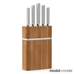 Knives set with stand and wall holders