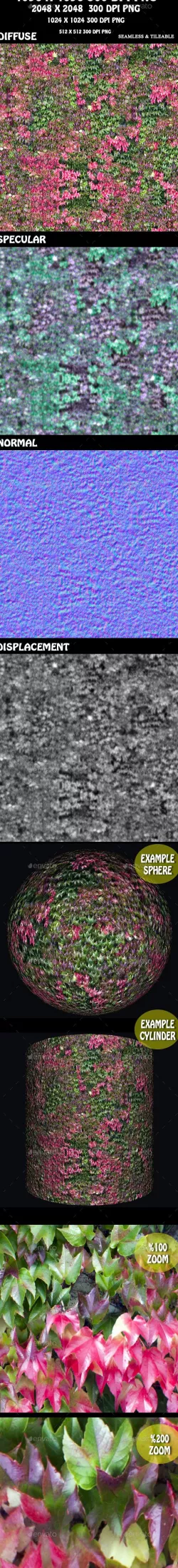 Leaves Nature Texture 3D