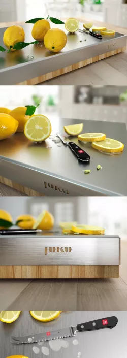 Lemons on chopping-board