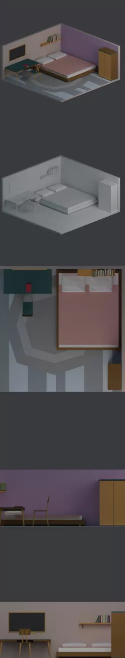 Low Poly Bedroom Set