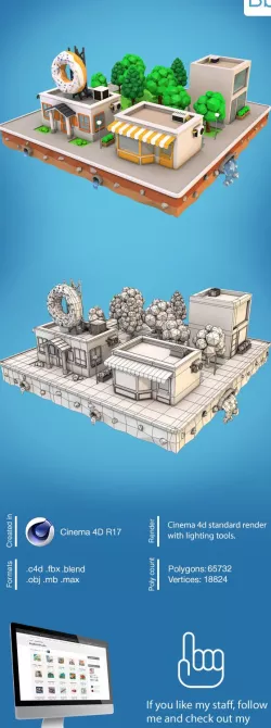 Low Poly City Block
