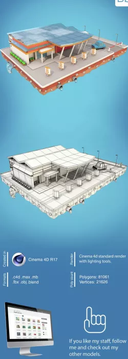 Low Poly City Block