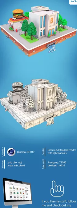 Low Poly City Block