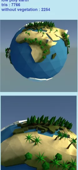low poly earth planet