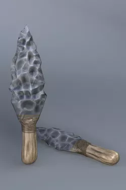 Low Poly Flint Knife - Maya, mb, OBJ, FBX + Textures