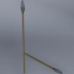 Low Poly Flint Spear - Maya, mb, OBJ, FBX + Textures