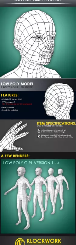 Low Poly Girl Base Mesh