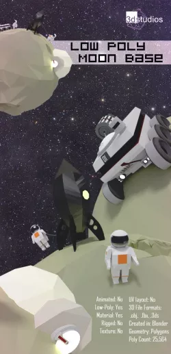 Low Poly Moon Base