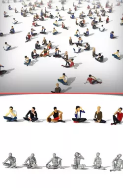 Low Poly People Sit