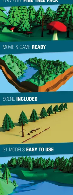 Low Poly Pine Trees Pack