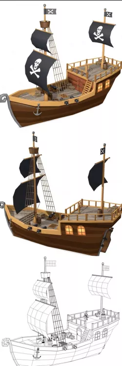 Low Poly Pirate Ship
