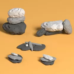 Low poly rock piles