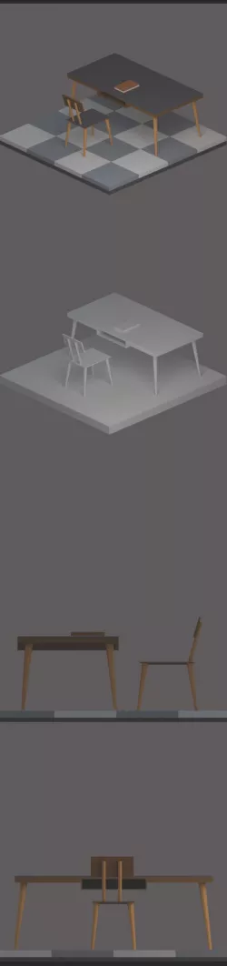 Low Poly Simple Desk