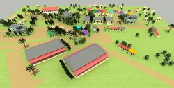 Low poly village