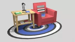 Lowpoly Living Single Sofa