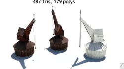 Lowpoly Medieval Crane