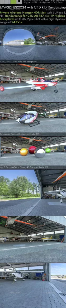 MW3DHDR0034 Aviation-Shop / Airplane Hangar HDRI Set