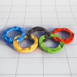 Olympic Rings Logo in Low Poly Style