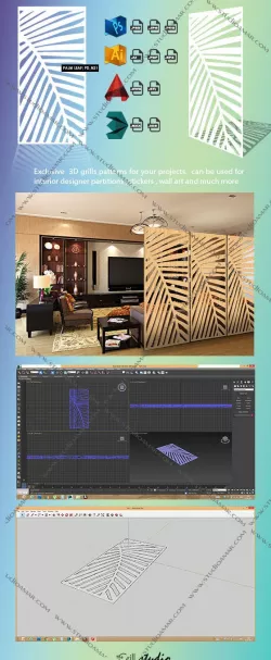 Palm leaf (3d screens) PD_N21