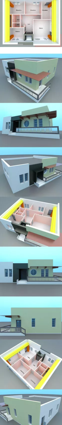 Precasted Modern house design with interior