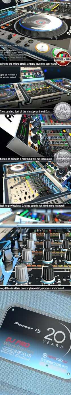 Pro DJ Equipment Workstation Flightcase Digital CDJ & RMX Pioneer