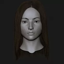Realistic head cute asian girl