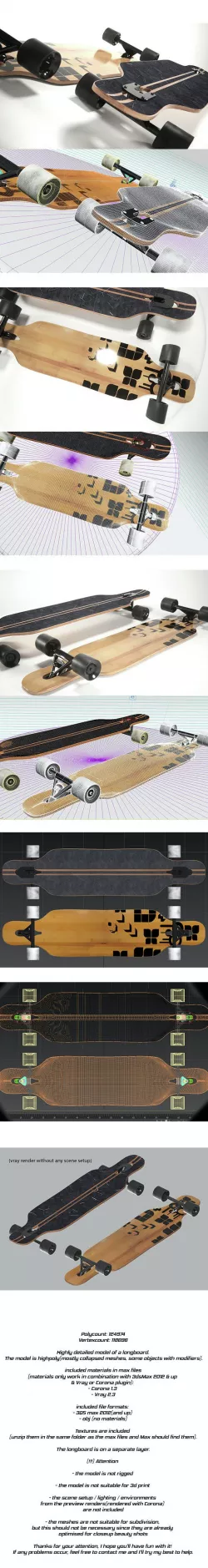 realistic longboard
