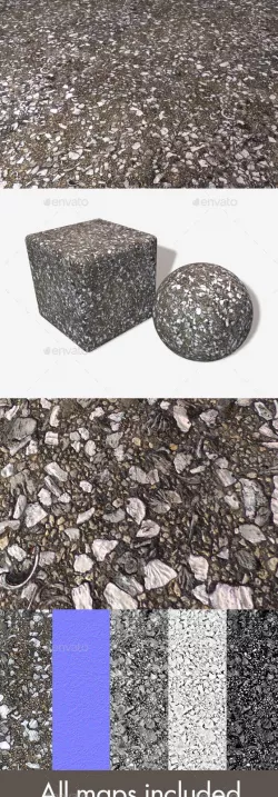 Recycled Shell Asphalt Seamless Texture