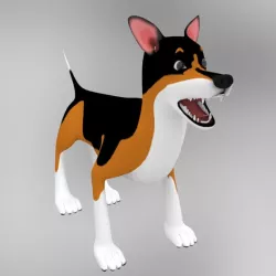 Semi-realistic cute dog model