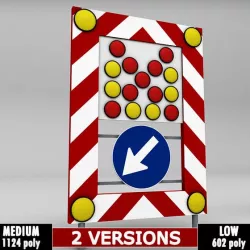 Sign accident street lamp low poly