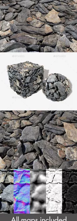 Slate Rocks Seamless Texture