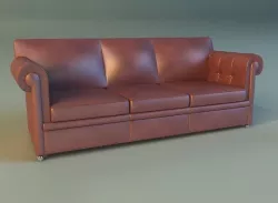 Sofa leather classic red