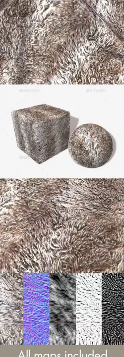 Striped Shaggy Fur Seamless Texture