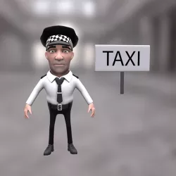 Taxi driver cartoon character