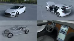 Tesla Model S with chassis/interior HDRI