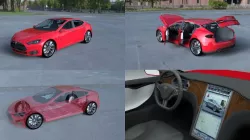 Tesla Model S with chassis-interior HDRI