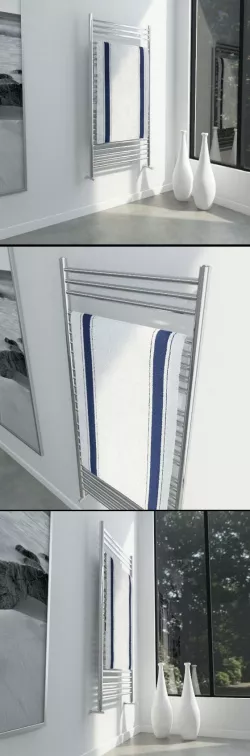 Towel rail with towel
