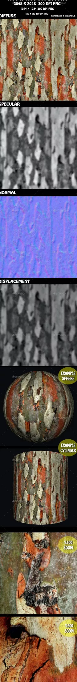 Tree Bark Texture 4 3D