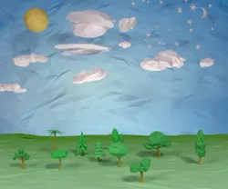 Trees clouds sun moon stars pack