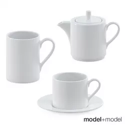White ceramic tea set