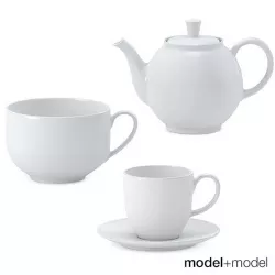 White ceramic tea set