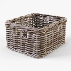 Wicker Basket Ikea Byholma 1 Gray