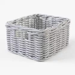 Wicker Basket Ikea Byholma 1 White