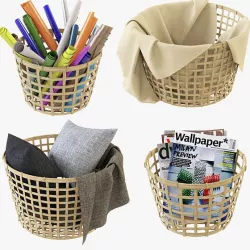 Wicker Basket Ikea Gaddis Set
