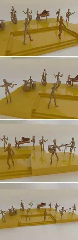 Wooden human toys band