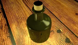 An empty bottle of rum