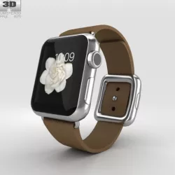 Apple Watch 38mm Stainless Steel Case Brown Modern Buckle