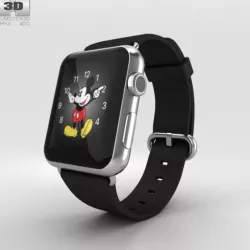 Apple Watch 42mm Stainless Steel Case Black Classic Buckle