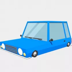 blue car low poly